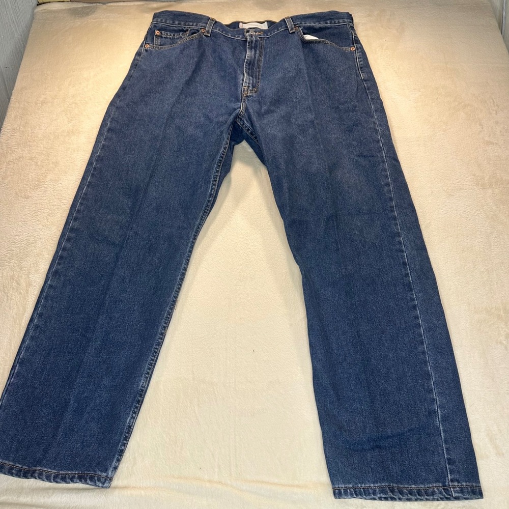 Levis 505 Regular Fit Jeans Mens 42x30 Medium Wash Blue Denim Straight Leg Pants